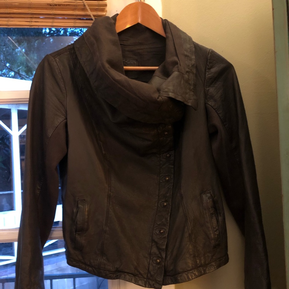 All Saints cowl leather jacket size 14 so a US 10.